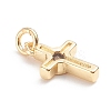 Brass Micro Pave Cubic Zirconia Tiny Cross Charms LS-ZIRC-G165-03G-5