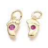 Brass Micro Pave Cubic Zirconia Pendants KK-P187-08G-G-2