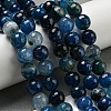 Faceted Natural Dragon Veins Agate Beads Strands G-F447-12mm-L06-1