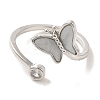 Brass Micro Pave Cubic Zirconia Rings for Women RJEW-E295-19P-2