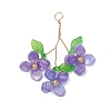 9Pcs 9 Colors Pearlized Glass Pearl Pendants PALLOY-JF03601-2
