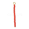 Cylinder Seed Beads with 304 Stainless Steel Flat Head Pins Pendants PALLOY-JF03293-3