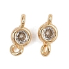 Brass Pave Clear Cubic Zirconia Connector Charms KK-H078-09C-G-1