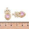 Brass Micro Pave Cubic Zirconia Pendants KK-B125-26G-3