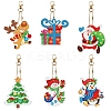 Christmas Theme DIY Diamond Painting Keychain Kits XMAS-PW0001-118-1