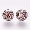 Brass Micro Pave Cubic Zirconia Beads ZIRC-G092-23P-03-1