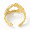 Ion Plating(IP) 304 Stainless Steel Wide Hollow Open Cuff Ring for Women RJEW-G275-04G-3