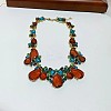 Alloy & Glass Teardrop Beaded Bib Necklaces for Women FS-WGD1103-01-1