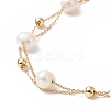 Natural Pearl Beaded Double Layer Multi-strand Bracelet BJEW-TA00243-2