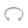 304 Stainless Steel Open Cuff Ring with Ball Ends STAS-K320-02P-2