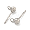 Non-Tarnish 304 Stainless Steel Stud Earring Findings STAS-O004-10B-P-2