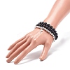 3Pcs 3 Style Style Natural Lava Rock & Golden Sheen Obsidian & Synthetic Hematite Stretch Bracelets Set BJEW-JB08735-3