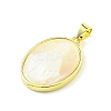 Rack Plating Brass Pave Natural Shell Pendants KK-A204-01C-01G-2