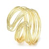 Rack Plating Brass Cuff Bangles for Women BJEW-D032-04G-1