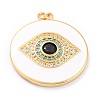 Real 18K Gold Plated Brass Micro Pave Cubic Zirconia Pendants ZIRC-L100-084G-05-2