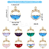 16Pcs 8 Colors Faceted Transparent Glass Pendants GLAA-PH0001-30-4