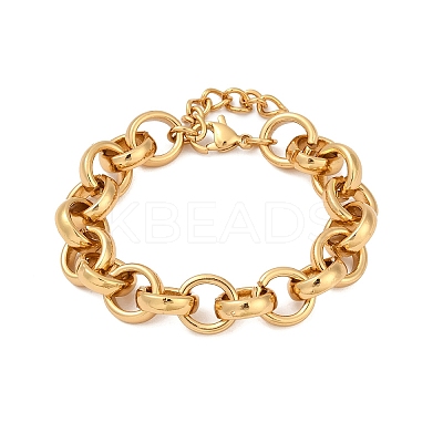 304 Stainless Steel Rolo Chain Bracelets for Women BJEW-C104-01E-G-1