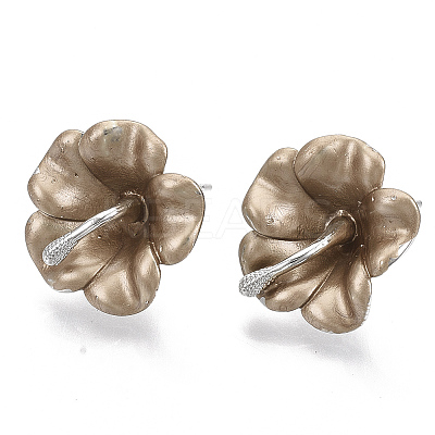 Spray Painted Alloy Stud Earring Findings PALLOY-N152-03P-1