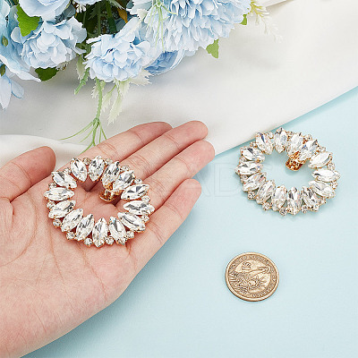 2Pcs Alloy Rhinestone Shoe Decoration AJEW-GO0001-87-1