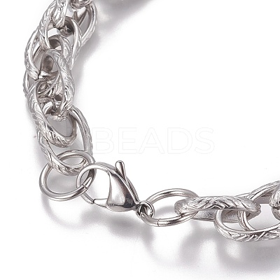 Tarnish Resistant 304 Stainless Steel Rope Chain Bracelets BJEW-I274-09S-1