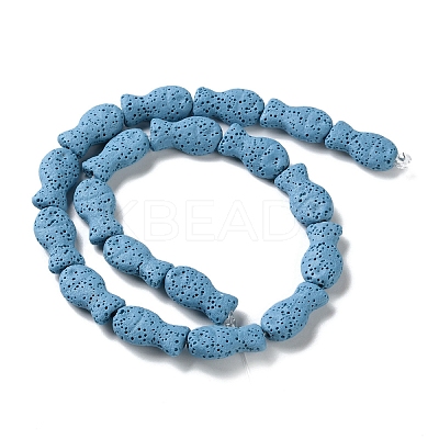 Fish Dyed Natural Lava Rock Beads Strands G-O126-01A-01-1