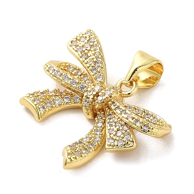 Brass Micro Pave Clear Cubic Zirconia Pendants FIND-Z041-07G-1