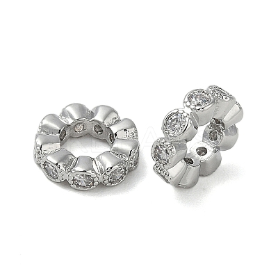 Brass Clear Cubic Zirconia Linking Rings KK-U045-10P-1