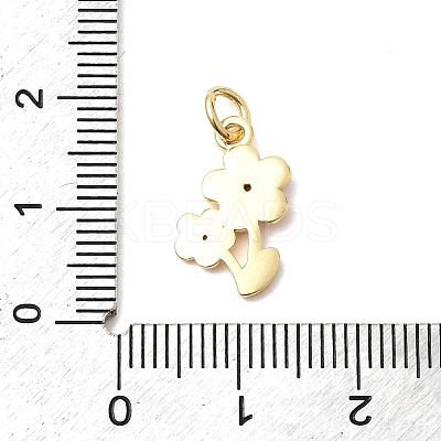 Brass Pave Clear Cubic Zirconia Pendants KK-G554-07G-02-1