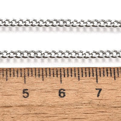 Non-Tarnish 304 Stainless Steel Curb Chain Necklaces NJEW-L162-01B-P-1