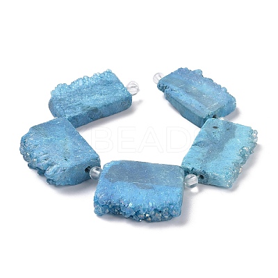 Electroplated Natural Druzy Crystal Beads Strands G-N0257-05-1