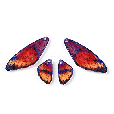 Transparent Resin Wing Earrings Pendants FIND-TAC0006-59E-1