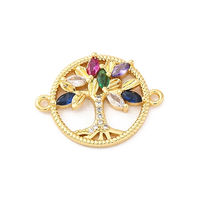 Brass Micro Pave Cubic Zirconia Connector Charms LS-KK-S510-20G-1
