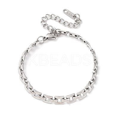 304 Stainless Steel Panther Chain Bracelets for Women BJEW-R027-07P-1