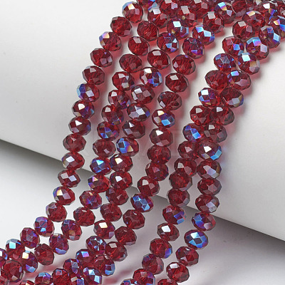 Electroplate Glass Beads Strands EGLA-A034-T6mm-I13-1
