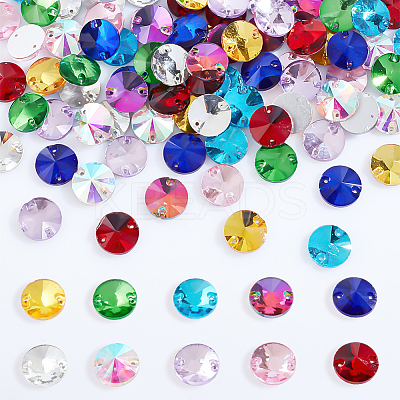 100Pcs 10 Colors Cone Shape Sew on Rhinestones GLAA-GA0001-56A-1