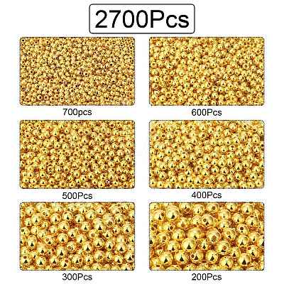 2700Pcs 6 Styles CCB Plastic Beads KY-CJ0001-57-1