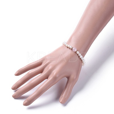 Stretch Grade A Natural Freshwater Pearl Bracelets BJEW-JB04623-1