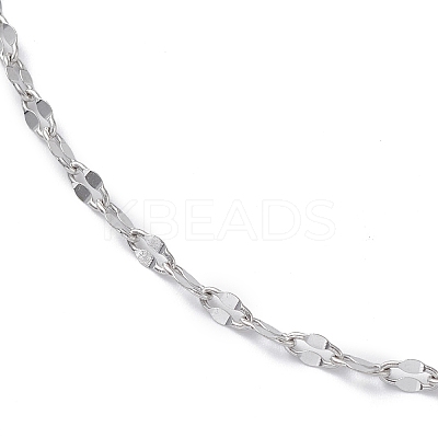 Non-Tarnish 304 Stainless Steel Dapped Chain Necklace for Men Women STAS-B039-07P-1