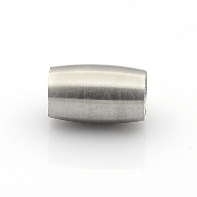 Tarnish Resistant 304 Stainless Steel Matte Surface Magnetic Clasps with Glue-in Ends STAS-O042-A-23-1