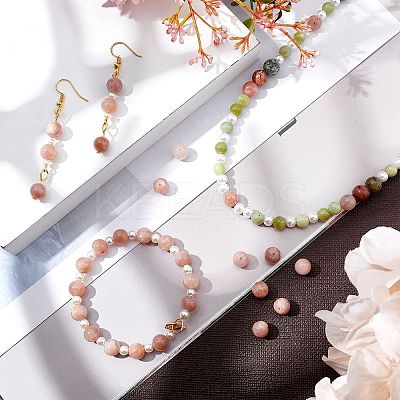 Round Natural Sunstone Beads Strands G-AR0001-69-1