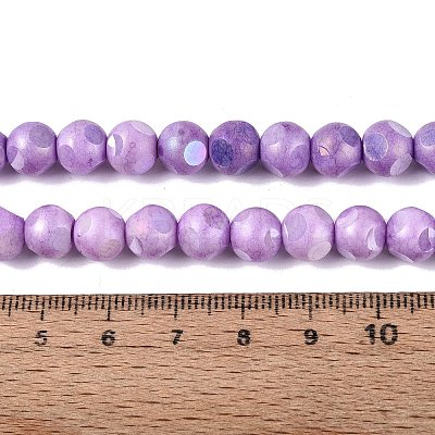 Ombre Effect Dyed Electroplate Opaque Glass Beads Strands EGLA-Q130-01A-13-1