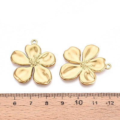 304 Stainless Steel Flower Pendants X-STAS-T067-30G-1