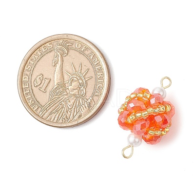 Glass Beaded Round Sphere Links PALLOY-MZ00874-01-1
