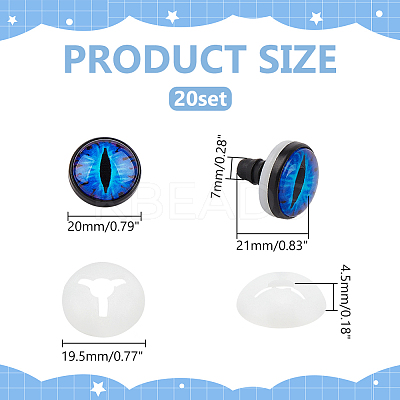 20 Sets Luminous Plastic Safety Craft Eye DIY-PH0022-63C-1