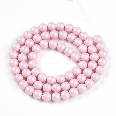 Baking Paint Pearlized Glass Pearl Bead Strands HY-N002-6mm-B04-1