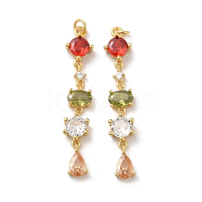 Rack Plating Brass Micro Pave Cubic Zirconia Pendants KK-Q795-09G-1