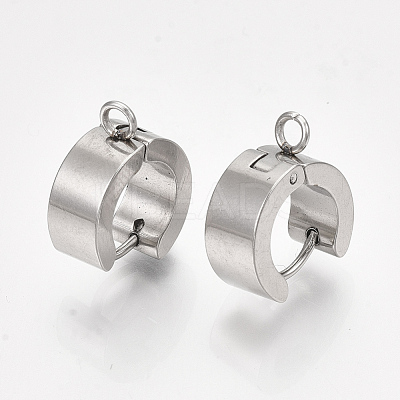Tarnish Resistant 201 Stainless Steel Hoop Earring Findings STAS-S079-79-1