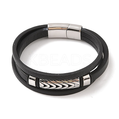 Microfiber Leather Multi-strand Bracelets BJEW-B096-28P-1