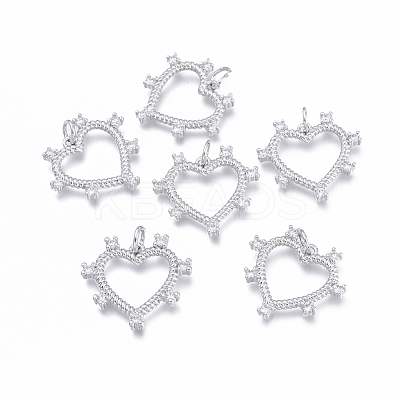 Brass Micro Pave Cubic Zirconia Pendants KK-I673-14P-1