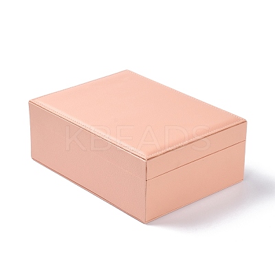 PU Imitation Leather Jewelry Organizer Box with Lock CON-P016-B02-1
